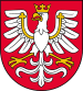 herb województwa małopolskiego - biały orzeł w żółtej koronie na czerwonym tle