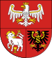 herb województwa warmińsko-mazurskiego - biały orzeł, czarny orzeł oraz baranek